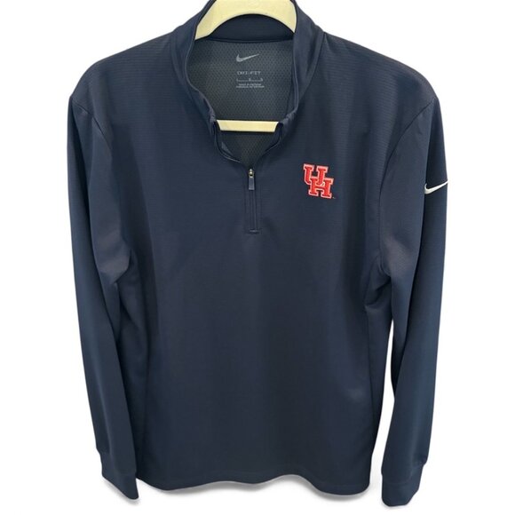 Nike Dri-Fit University of Houston Cougars Quarter Zip Women’s Large Navy UofH - Picture 1 of 8